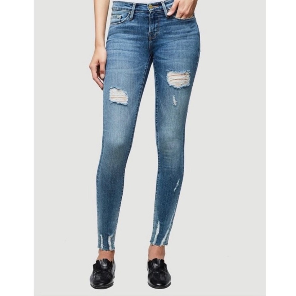 Frame denim le skinny de Jeanne Sedgewick size 25 factory distressing